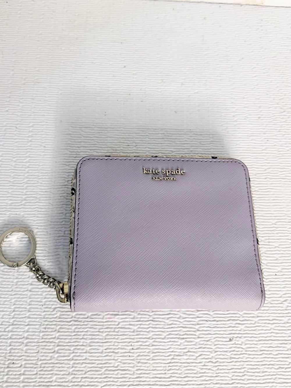kate spade Lavender Zip Wallet with Key Ring Accent